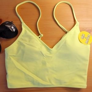 Neon green bikini crop top